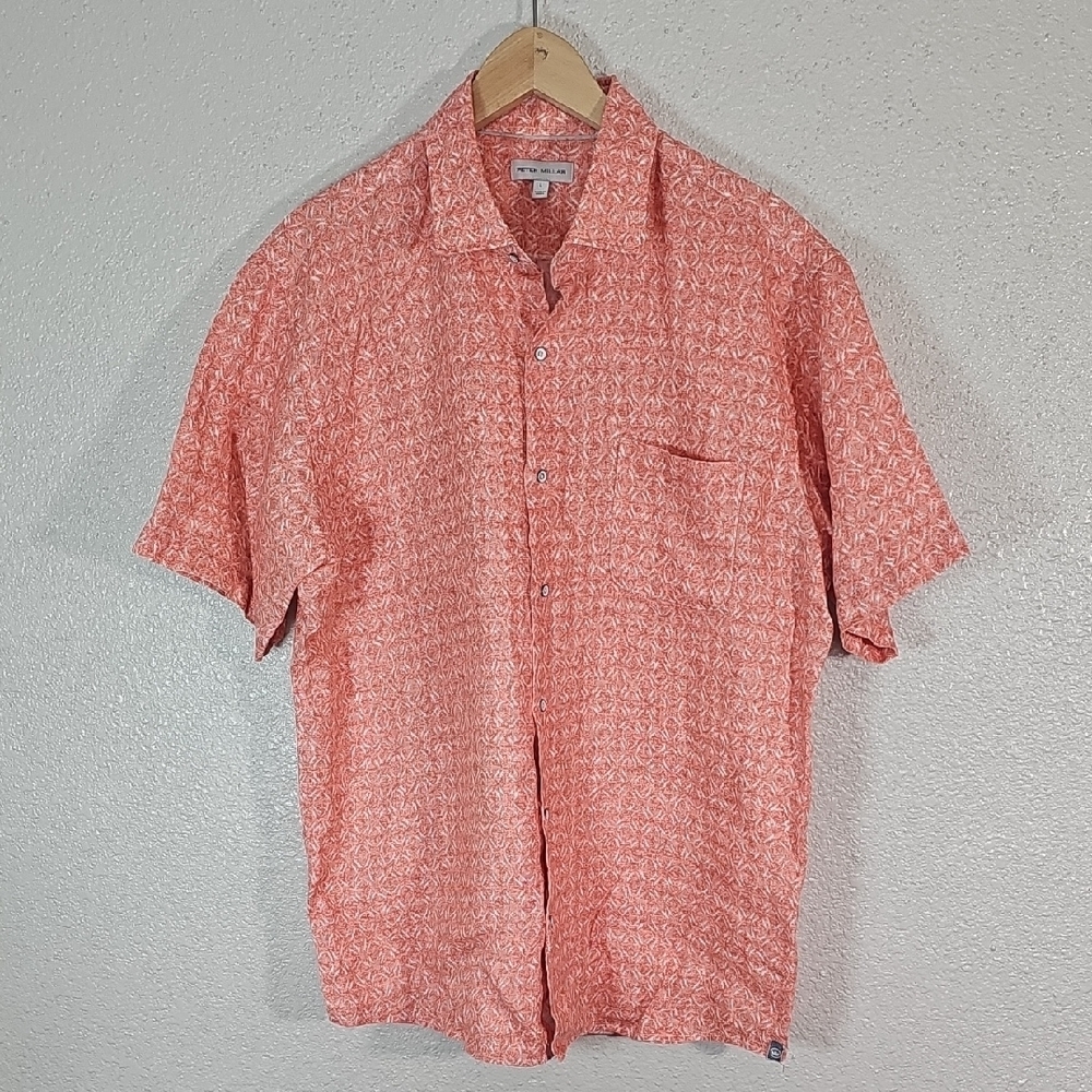 Peter Millar Coral Button Down Shirt.